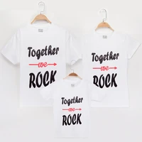 2019 t shirt family clothing matching outfits together we rock letter cotton mom mother daughter mommy and me clothes t shirts