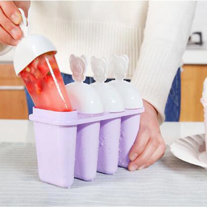 4 шт. домашний Еда Класс силиконовые формы для мороженого соски Морозильник