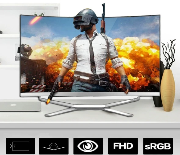 23 5 27 32 дюйм VGA DVI SPK HD изогнутый дисплей Рабочий стол с изогнутым дисплеем ЦП