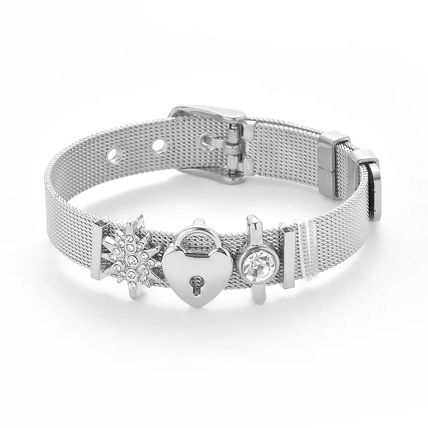 Набор сетчатых браслетов браслет из нержавеющей стали с замком золотой цвет