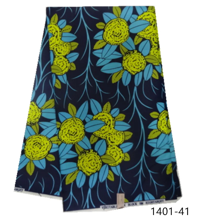 African wax fabric polyester high quality Embroidery real wax african ankara wax prints for dress free shipping 1401-36