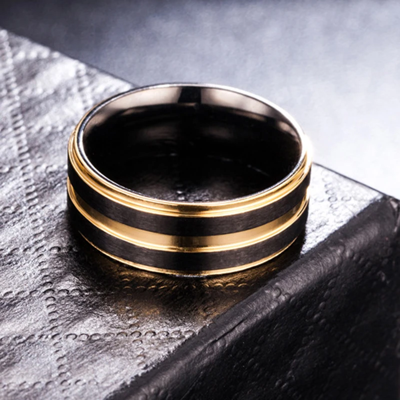 Новое поступление 2018 черные мужские кольца на палец из нержавеющей стали