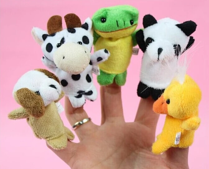 10 шт./лот детские плюшевые игрушки пальчиковые говорящие реквизиты (10 животных