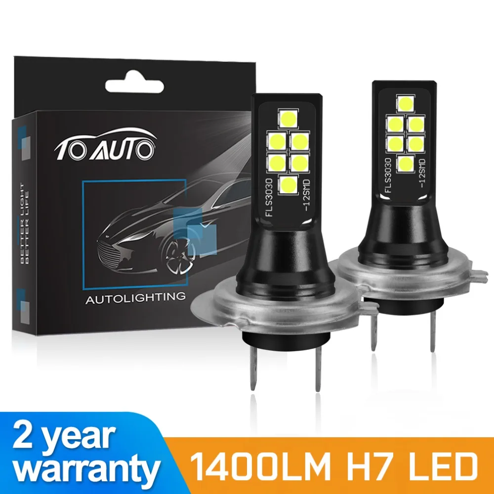 

2pcs 1400LM H7 H8 H11 HB3 9005 HB4 9006 LED Bulbs Car Lights 6000K White Replacement for Driving Lamp Automotive H7 LED 12V 24V