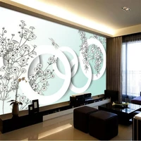 beibehang custom wallpaper 3d stereoscopic model brief circle murals tv backdrop living room bedroom papel de parede