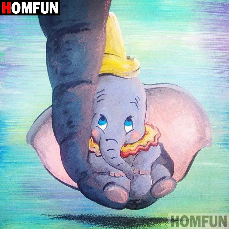 Алмазная 5D картина HOMFUN сделай сам полноразмерная/круглая вышивка Слон из