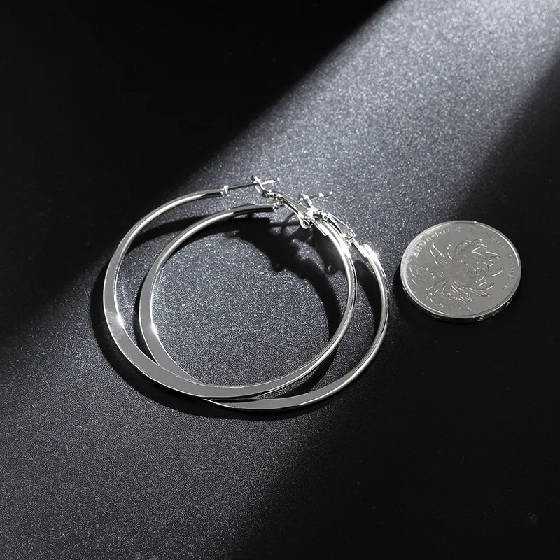 Большие круглые серьги-кольца в стиле панк для женщин золотые серьги-петли
