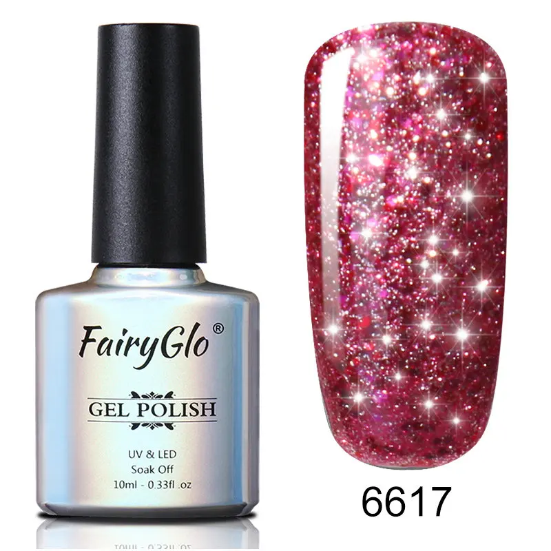 FairyGlo 10 мл Блестящий Гель-лак УФ-гель для ногтей Гибридный лак Гель-лак верхняя основа праймер краска Полупостоянный Гель-лак - Цвет: FXJ6617