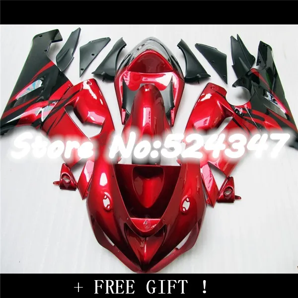 Первоклассный обтекатель для KAWASAKI Ninja ZX-6R 05-06 ZX6R 05 06 636 2005-2006 ZX 6R 2005 2006 красного и