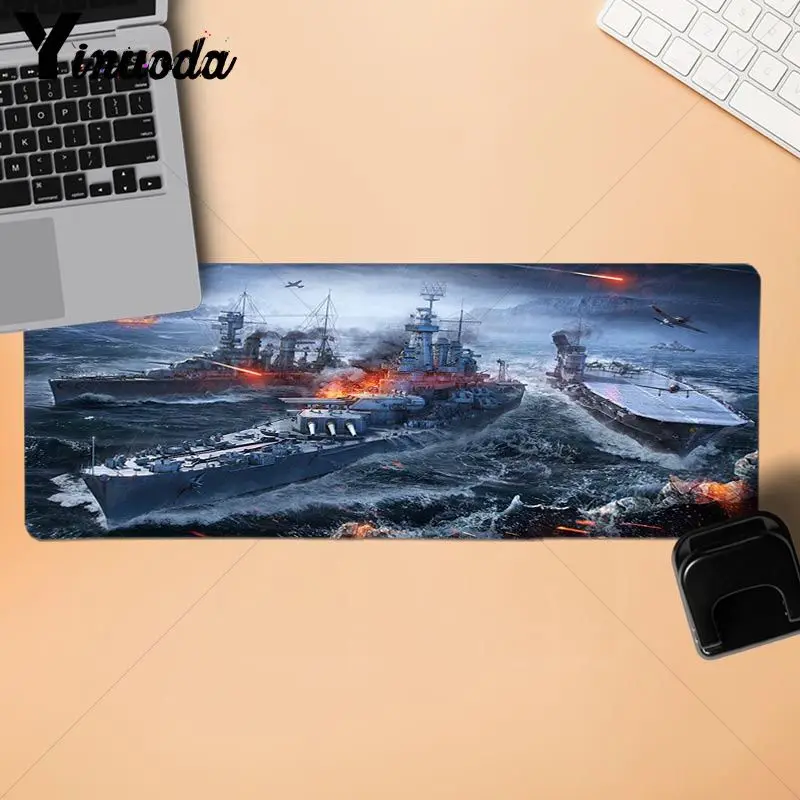 Резиновый Большой игровой коврик для мыши Yinuoda с новым принтом World of warship размер