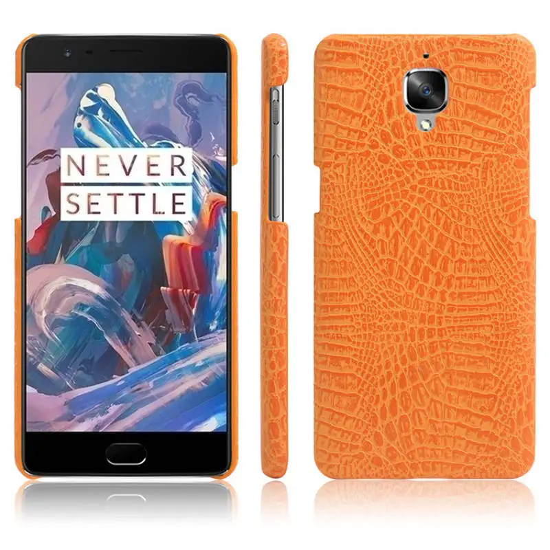 Oneplus 3 чехол 3T 5 &quotРоскошная крокодиловая кожа Обложка на заднюю панель из