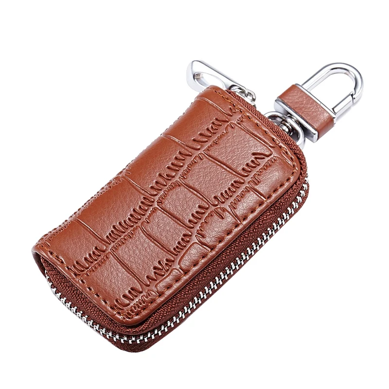 Genuine Leather Car Key Wallets Zipper Premium Crocodile Embosse Business Affairs Remote Control Package | Багаж и сумки