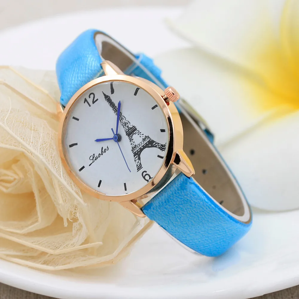 Женский модный цветной ремешок с цифровым циферблатом кожаный Кварцевые