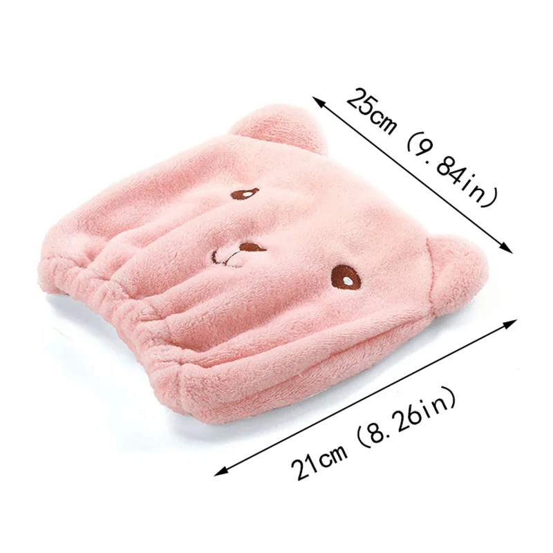

Cute Bear Microfiber Shower Cap Hair Wrapped Towels Quickly Dry Hair Cap Hair Turban Shower Cap Hotel Bathroom Accessories