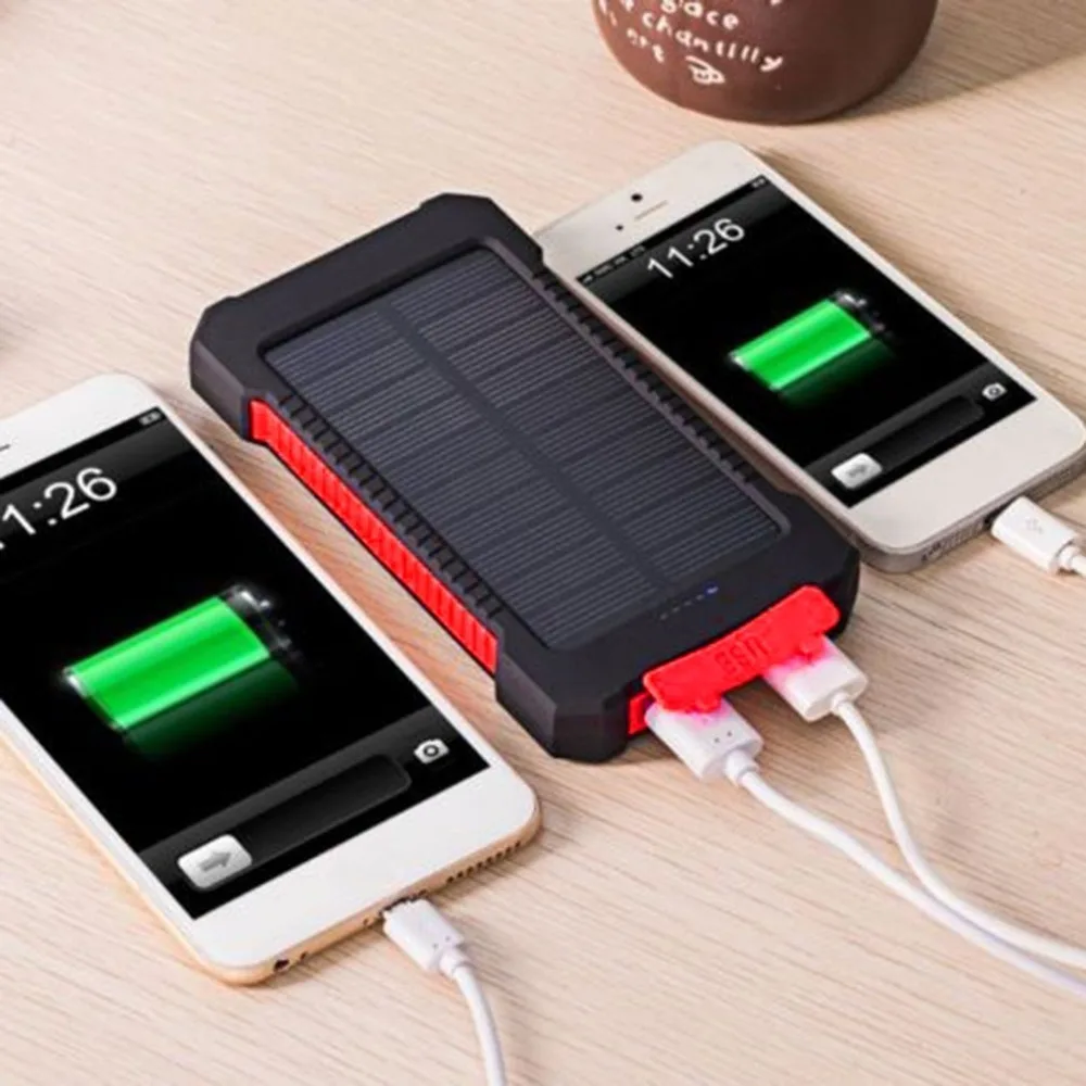 30000mah Портативное Солнечное Внешнее зарядное устройство батареи для путешествий