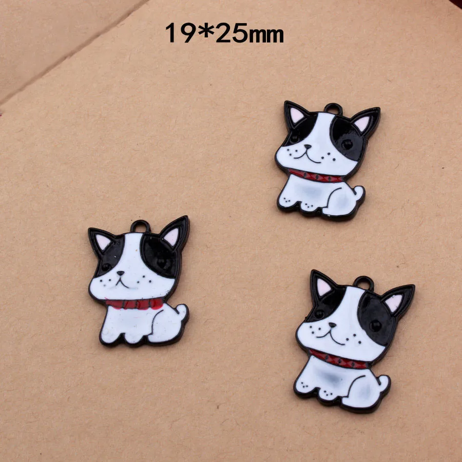 

10pcs DIY fashion enamels alloy Cream puppy dog charms bracelet pendant necklace clothing making handmade jewelry Accessories