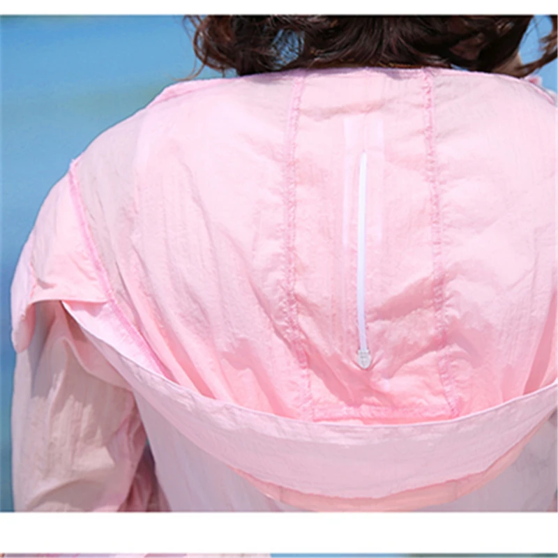 

2018 Summer New Fashion Women's Clothing Plus Size Jacket With Hat Top Loose Sun Protection Pure Color Female Coat Casual HJB25