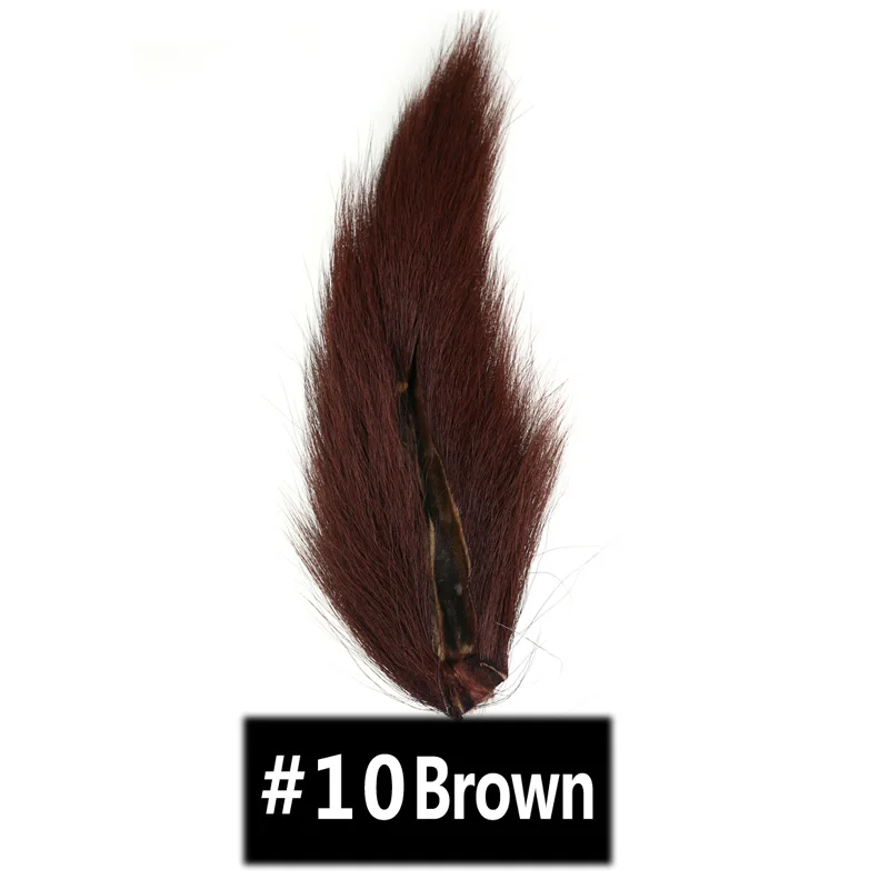 Brown 1PC Bimoo 1 шт многоцветная петля для мух Bucktail весь хвост рыболовный Bucktail Волосы оленя материалы для завязывания мух крючки Джиги белый красный черный - Цвет: Brown 1PC