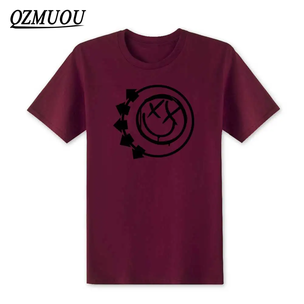 Maroon2 Новинка, модные футболки Blink 182 со смайликом в стиле панк-рок-ролл, футболка с поп-музыкой, мужские повседневные хлопковые футболки с круглым вырезом, размер XS-XXL - Цвет: Maroon2