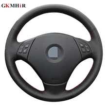 DIY Hand-stitched Black Artificial Leather Steering Wheel Cover for BMW E90 320 318i 320i 325i 330i 320d X1 328xi 2007