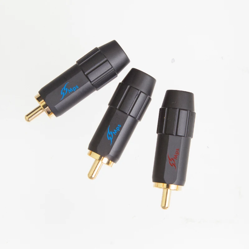 HiFi MPS Flat 8B медный RCA разъем 24K позолоченный lotus head для кабеля 8 мм|plug lotus|plug goldplug rca |