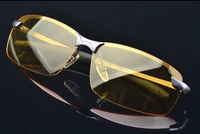 night use yellow lenses polarization polarized alloy frame anti glare uv brand rimless fashion quality discount sunglasses
