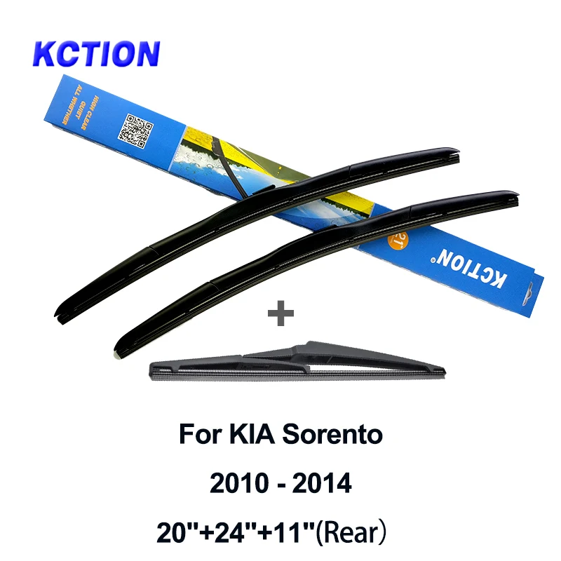 front plus rear Гибридная Щетка стеклоочистителя на лобовое стекло для KIA Sorento 2011, рычаг заднего стеклоочистителя на ветровое стекло, автомобильные аксессуары из натурального каучука, 2005, 2007, 2010 - Цвет: front plus rear