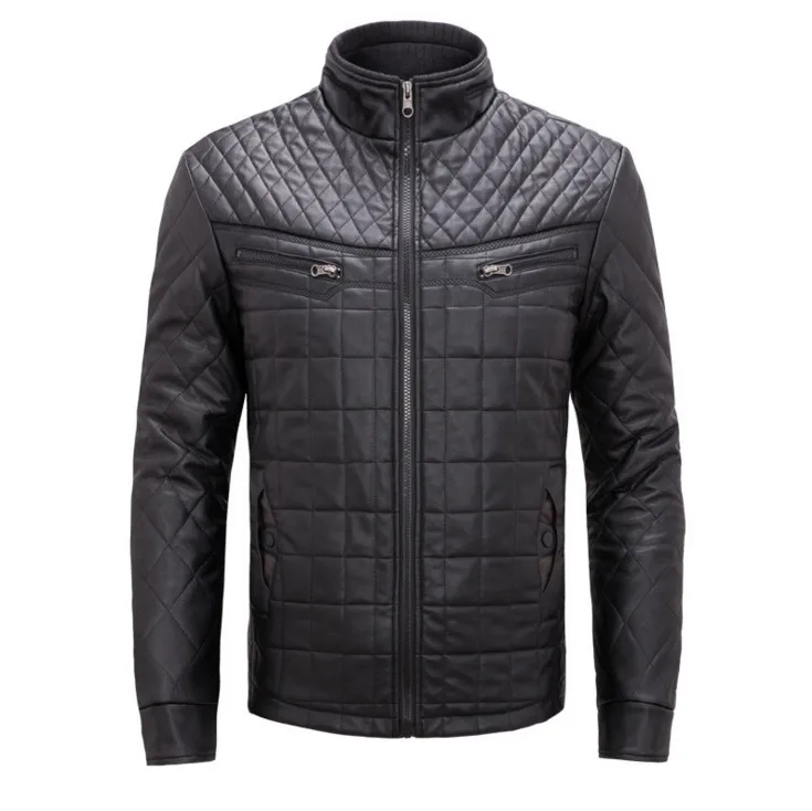 

Men PU leather jackets High quality Stand Collar fashion motorcycle leather jackets coats Autumn Winter jackets men