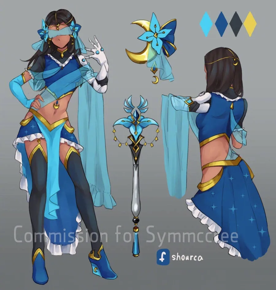 

Cosplay magic girl symmetra comics cosplay costume crop top skirt cutsom size/made