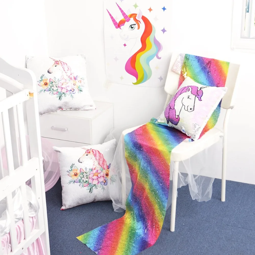 

Rainbow Sequin Table Runner Sparkly Gliitter Sequin Tablecloth Glitter Iridescent Table Runner for Wedding,Birthday Party, Dinne