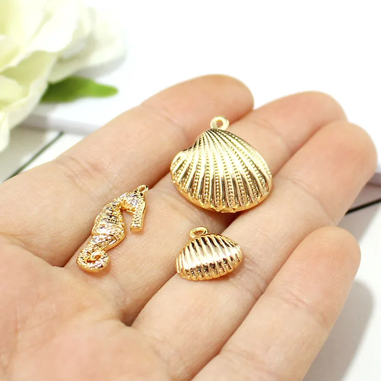 1 шт. Новая мода Золотой Цвет Cowrie ракушка кулон для женщин раковины Шарм Сделай