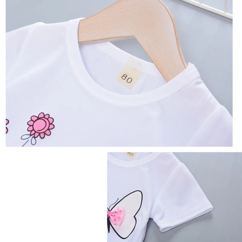 Футболка для маленьких девочек новинка 2019 Детская Хлопковая футболка с круглым