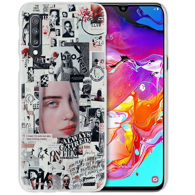 08 Billie Eilish музыка певица чехол для samsung Galaxy M40 A50 A80 A70 A60 A40 A30 A20e A10 J4 J6 плюс J8 жесткий чехол из ПК для телефона - Цвет: 08