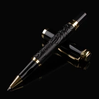 dikawen 891 black roller pen with refill grape embossed pattern golden drogon clip signature writing pen for office business