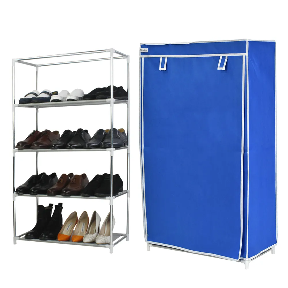 Finether 5 ярусов Нетканая ткань для хранения обуви переносная стойка Органайзер