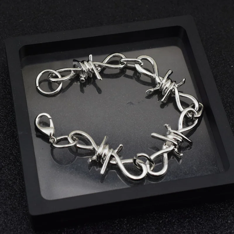 bracelet Ins Хип Хоп мода колючая проволока ожерелье браслет штаны с цепочкой ювелирные изделия женщин Харадзюку панк готика девушки короткое ожерелье унисекс ожерелье - Окраска металла: bracelet