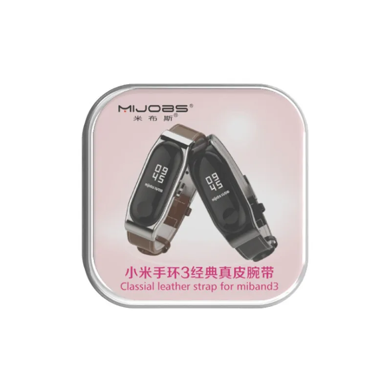 Mijobs Mi band 3 Bracelet Wrist Strap Genuine Leather For Xiaomi Band Screwless Smart Replace Miband | Электроника