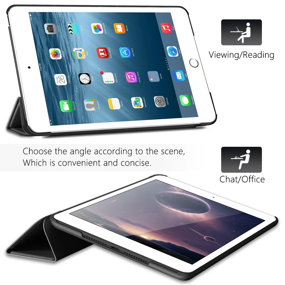 Оригинальный чехол GKK для Apple iPad Mini 5 кожаный с откидной подставкой магнитный