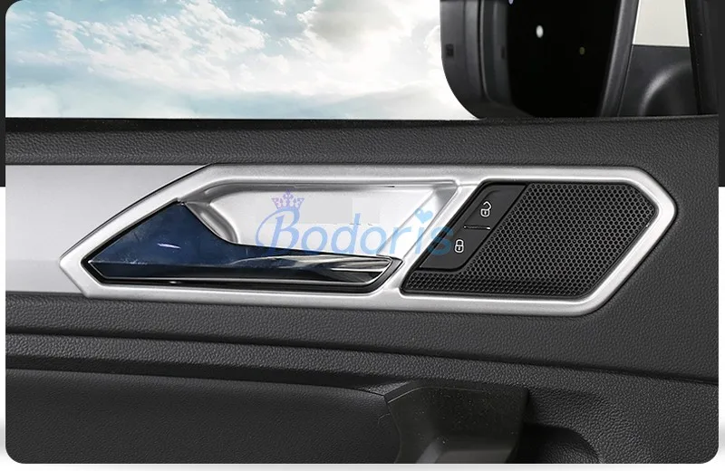 Для Volkswagen VW Tiguan L карбоновая цветная внутренняя дверная ручка, отделка чаши, хромированные аксессуары для стайлинга автомобилей