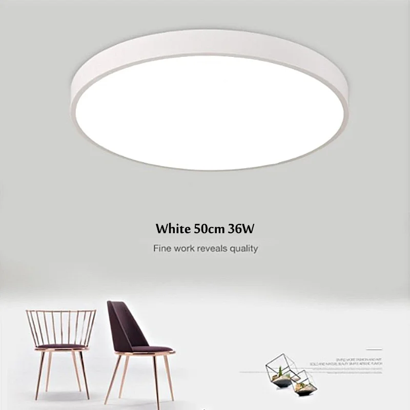 white 50cm 36W Smuxi 23/30/40/50 см светодиодный Гостиная Спальня исследование подвесной светильник белый светильник ультра тонкий супер яркий - Цвет корпуса: white 50cm 36W