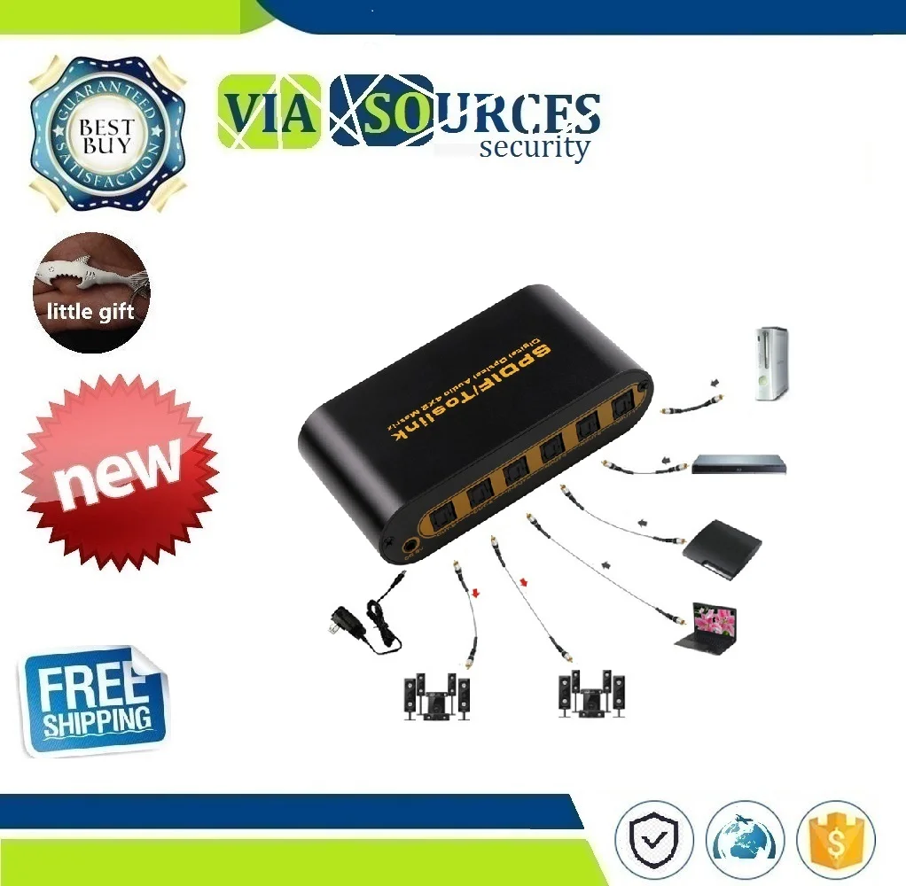 4x2 коммутатор переключатель SPDIF TOSLINK Цифровой оптический аудио для правильная