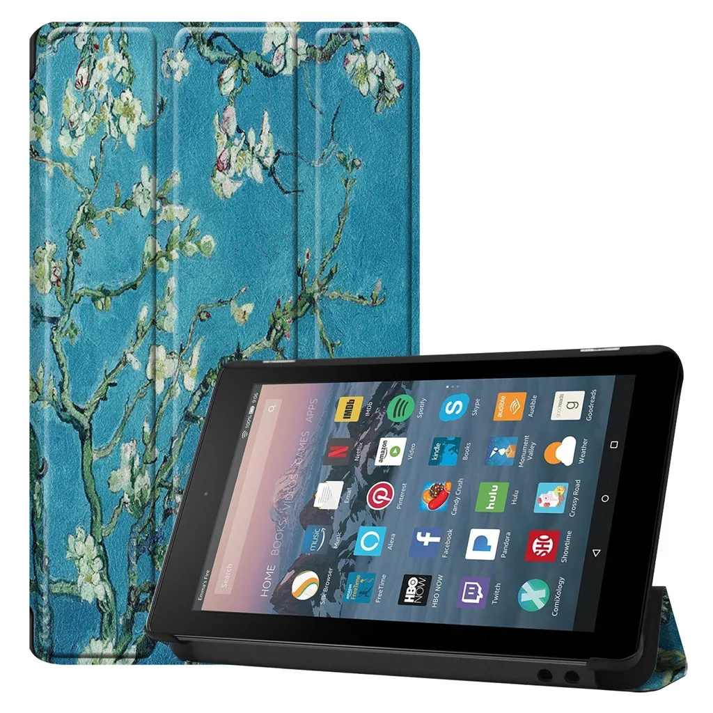 Для Amazon Kindle Fire 7 2019 2017 кожаный магнитный чехол подставка с откидной крышкой
