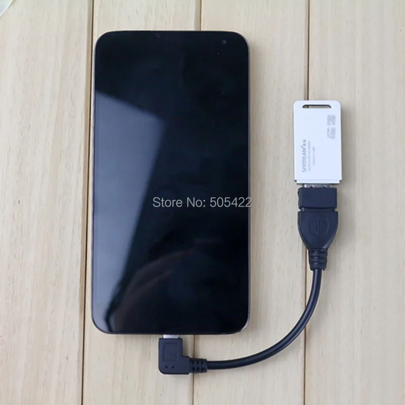 200 шт./лот Micro USB B штекер на A гнездо OTG адаптер конвертер кабель Шнур левый угол