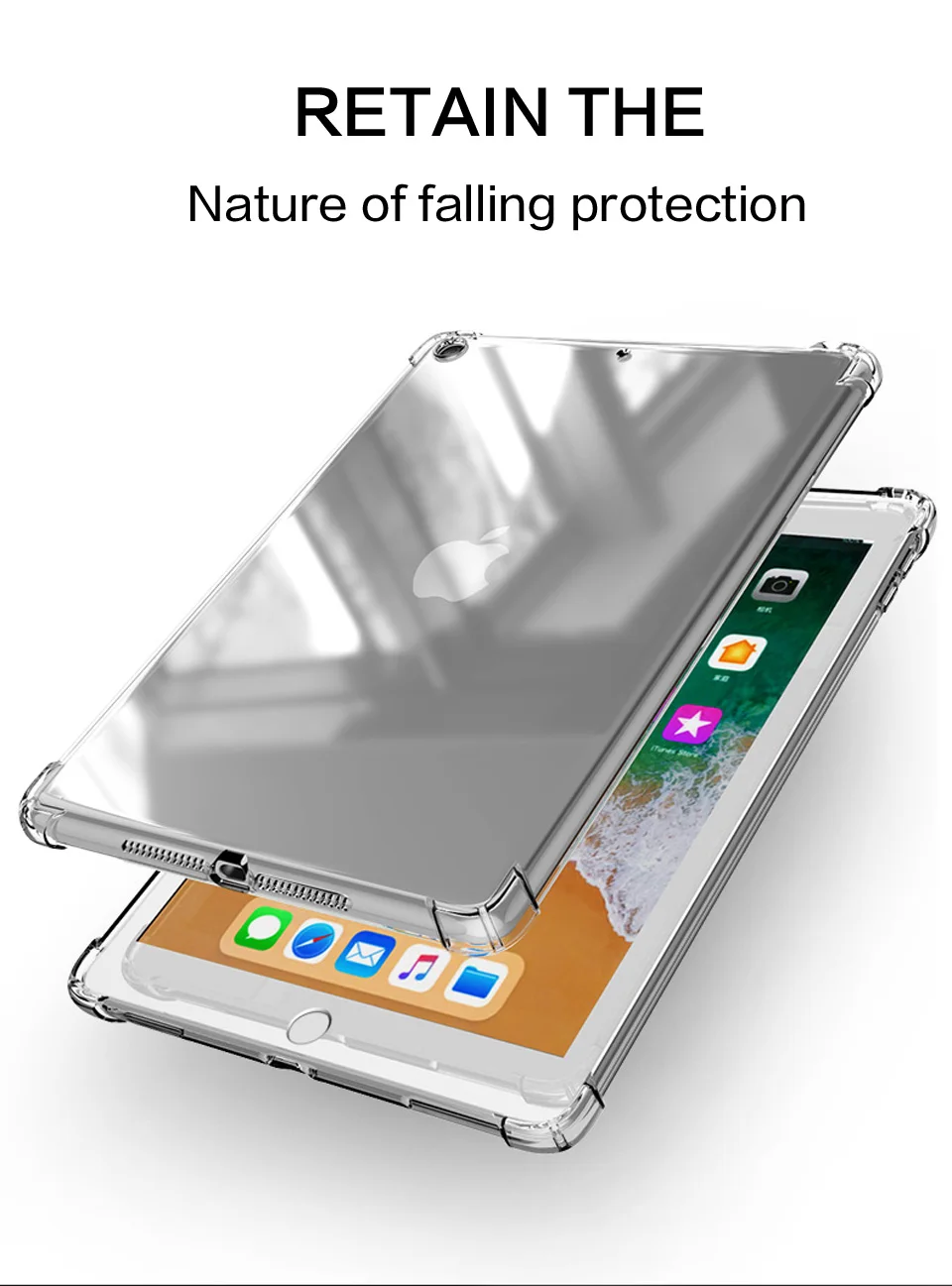 PZOZ чехол для нового iPad Pro чехол 9,7 Air mini 1 2 3 4 5 Силиконовый противоударный прозрачный ТПУ чехол для планшета