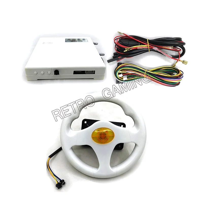 DIY Children's game machine with 31 in 1 racing car game pcb FIRE CAR video game board with steering wheel Wire harness