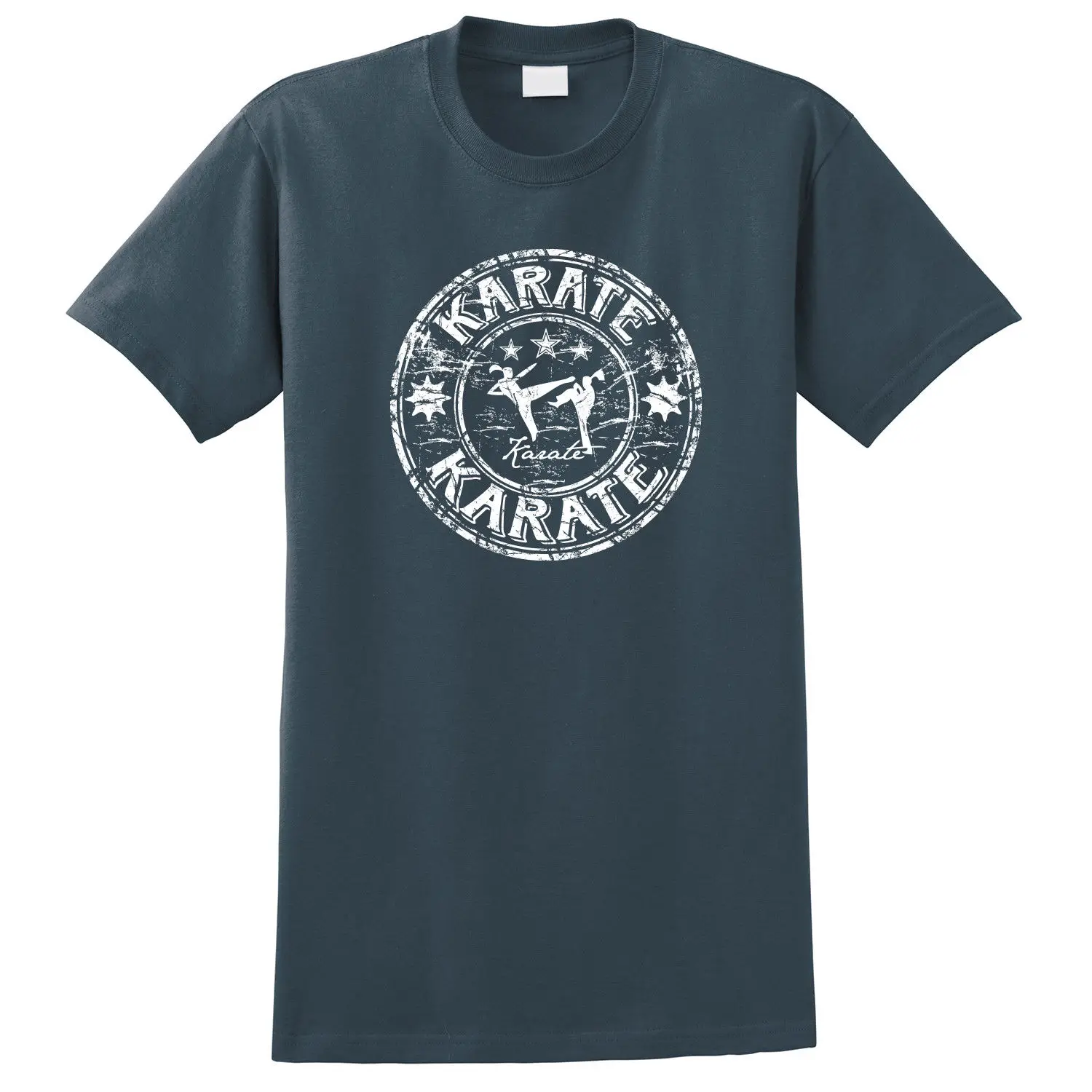 

Summer Style Fashion Men Men Casual Tees Karate Grunge Stamp Print T-Shirtnovelty T Shirts