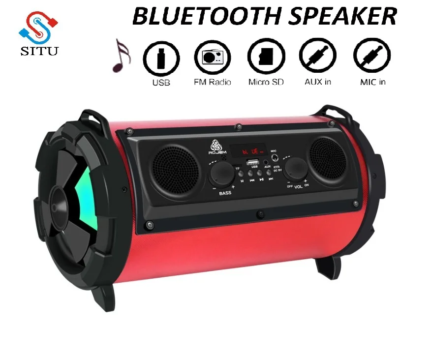 15W Portable Wireless Bluetooth Speaker Subwoofer With Mic Super Bass Woofer HIFI Outdoor Camping Three Stereo Loundspeaker