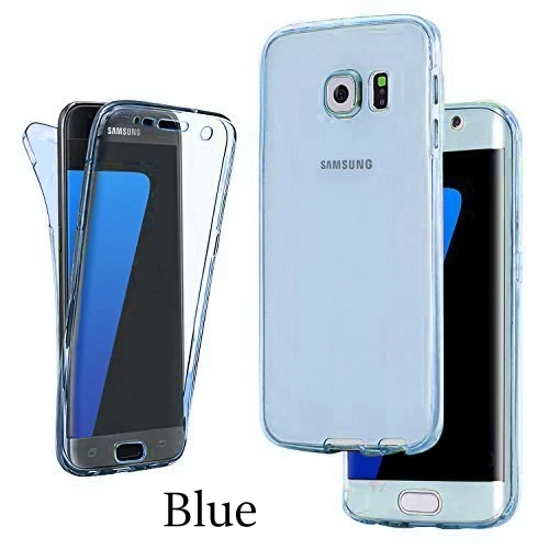 360 градусов полный корпус чехол для samsung Galaxy S5 S6 S7 край S8 S9 плюс S10 S10e NOTE 4 5 8 9 iPhone XS Max XR 6 6s 7 8 X 5S чехол - Цвет: Blue
