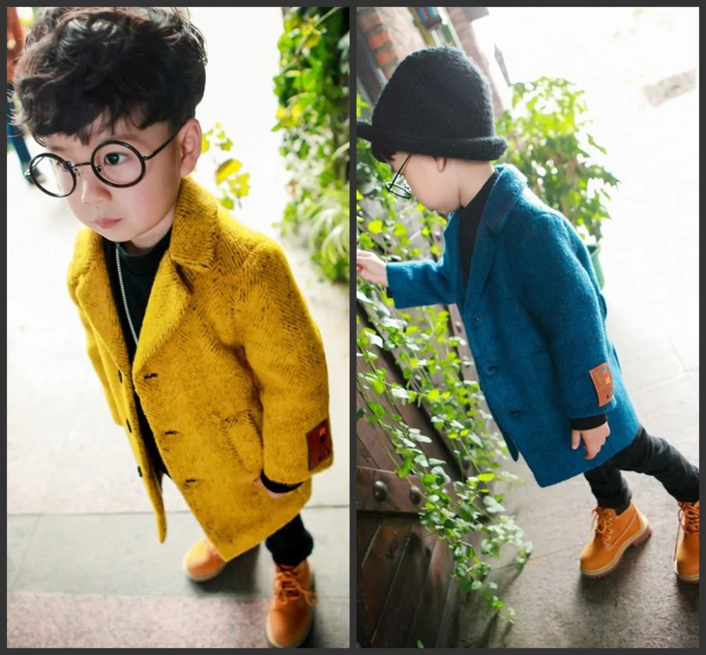 Сезон 2017 осень зима новые детские пальто для мальчиков теплые однобортные куртки