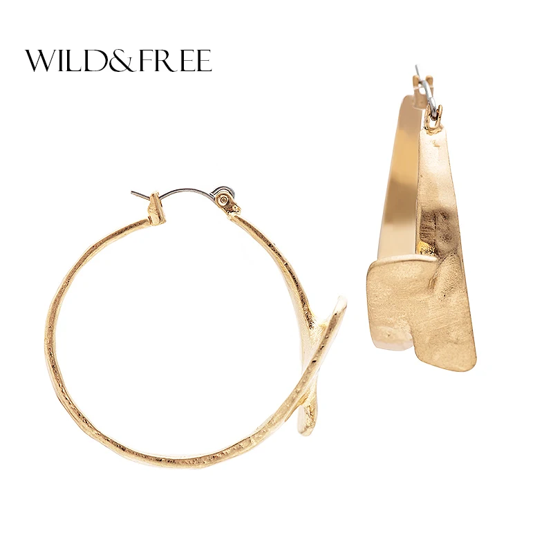Wild & Free женские панк круглые изогнутые сережки отличного качества модный большой